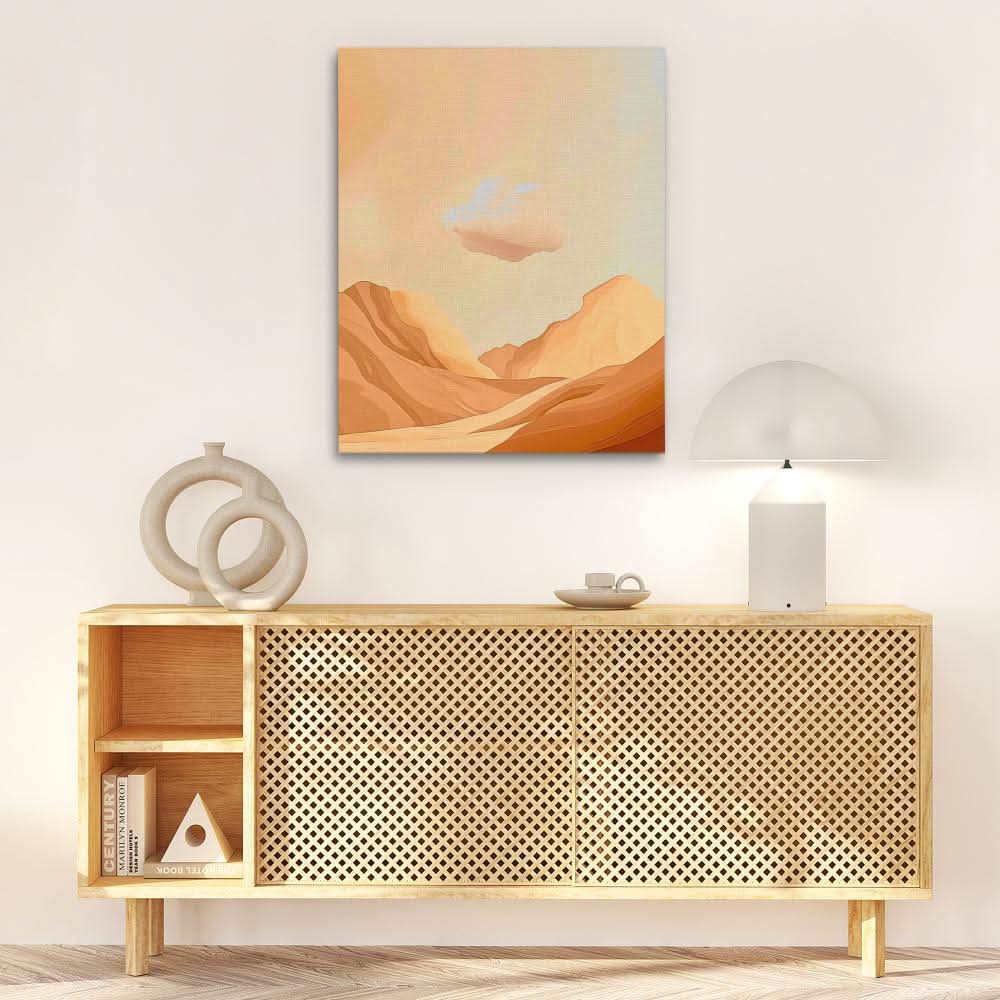 Desert Storm - Minimalist Brown Canvas Wall Art