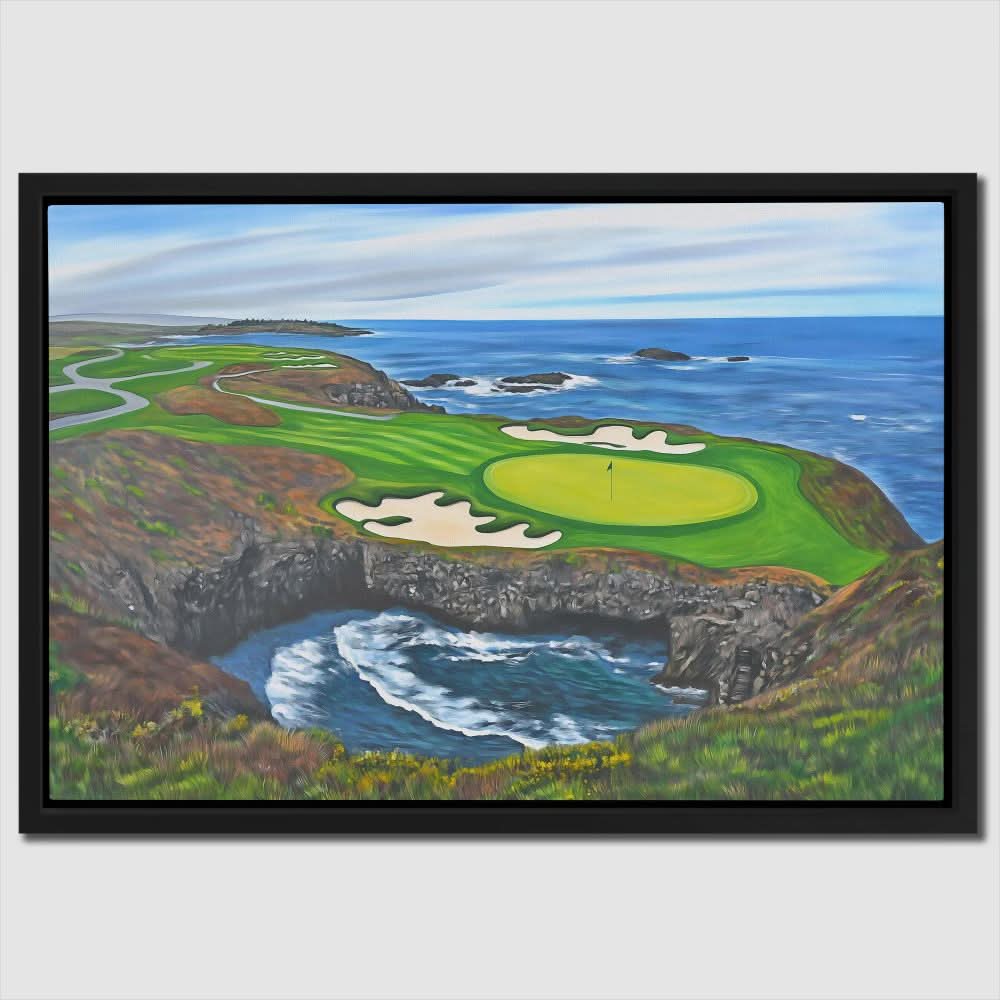 Difficult Par 4 - Blue Wall Art for Home Office