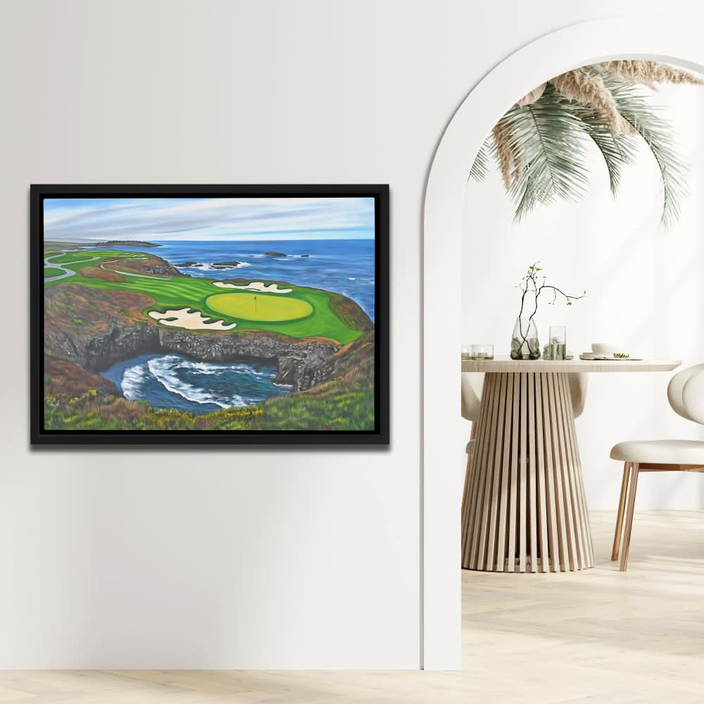 Difficult Par 4 - Modern Green Canvas Wall Art