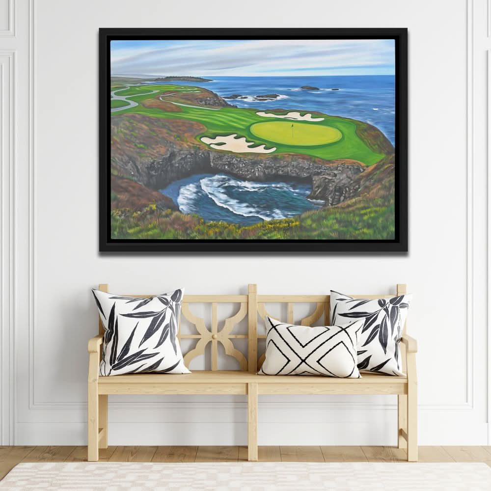 Difficult Par 4 - Golf Wall Art in Black Frame