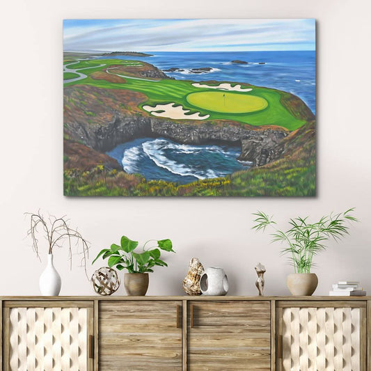 Difficult Par 4 - Contemporary Wall Art in Black Frame