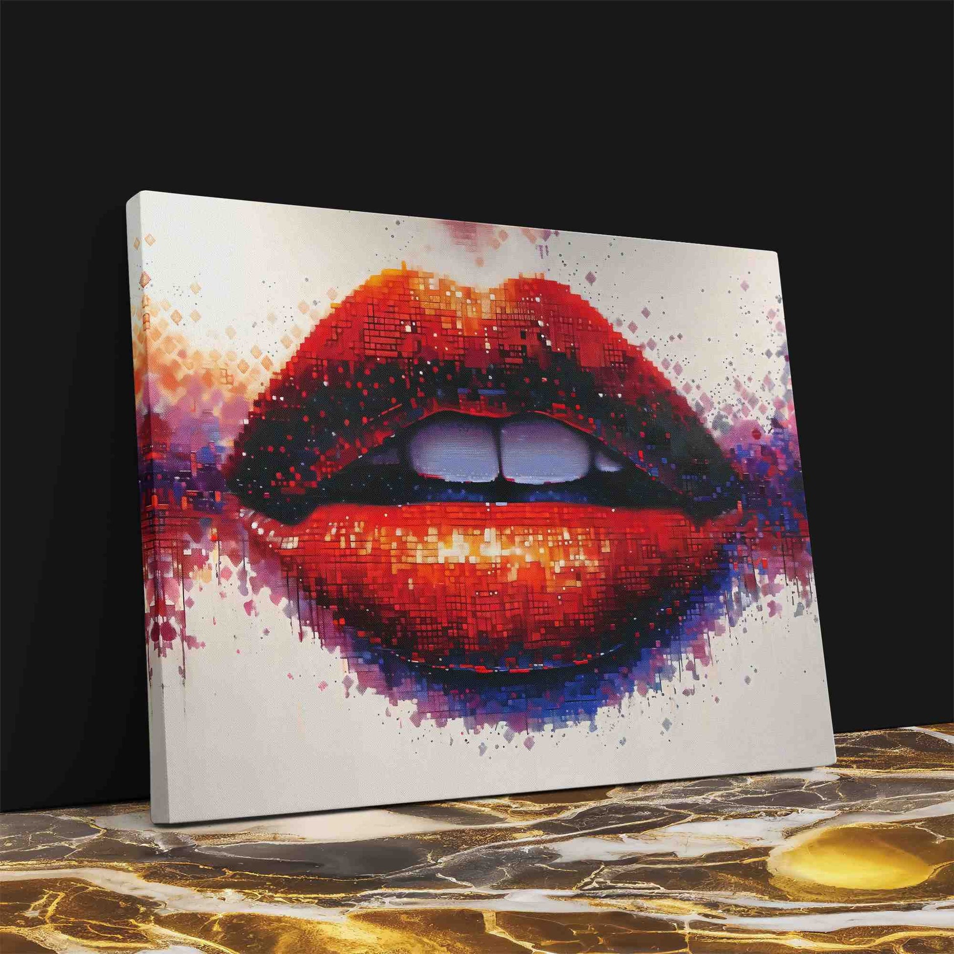 Digital Kiss - Red Wall Art