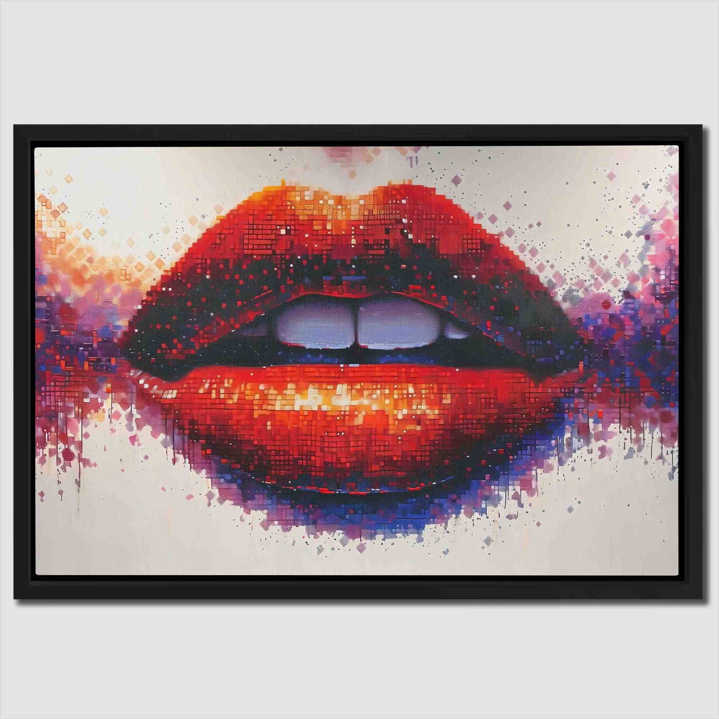 Digital Kiss - Red Digital Canvas Print