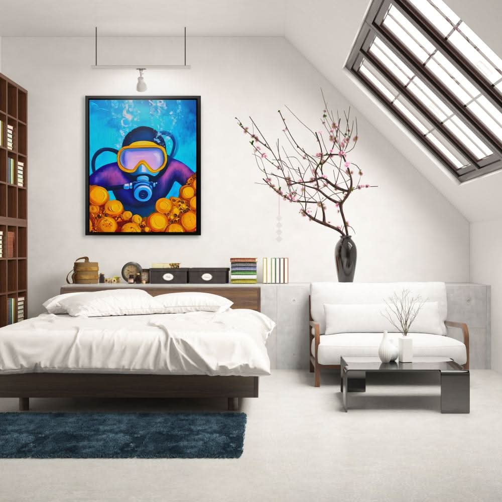 Dive into the Blue - Blue Nature Canvas Print