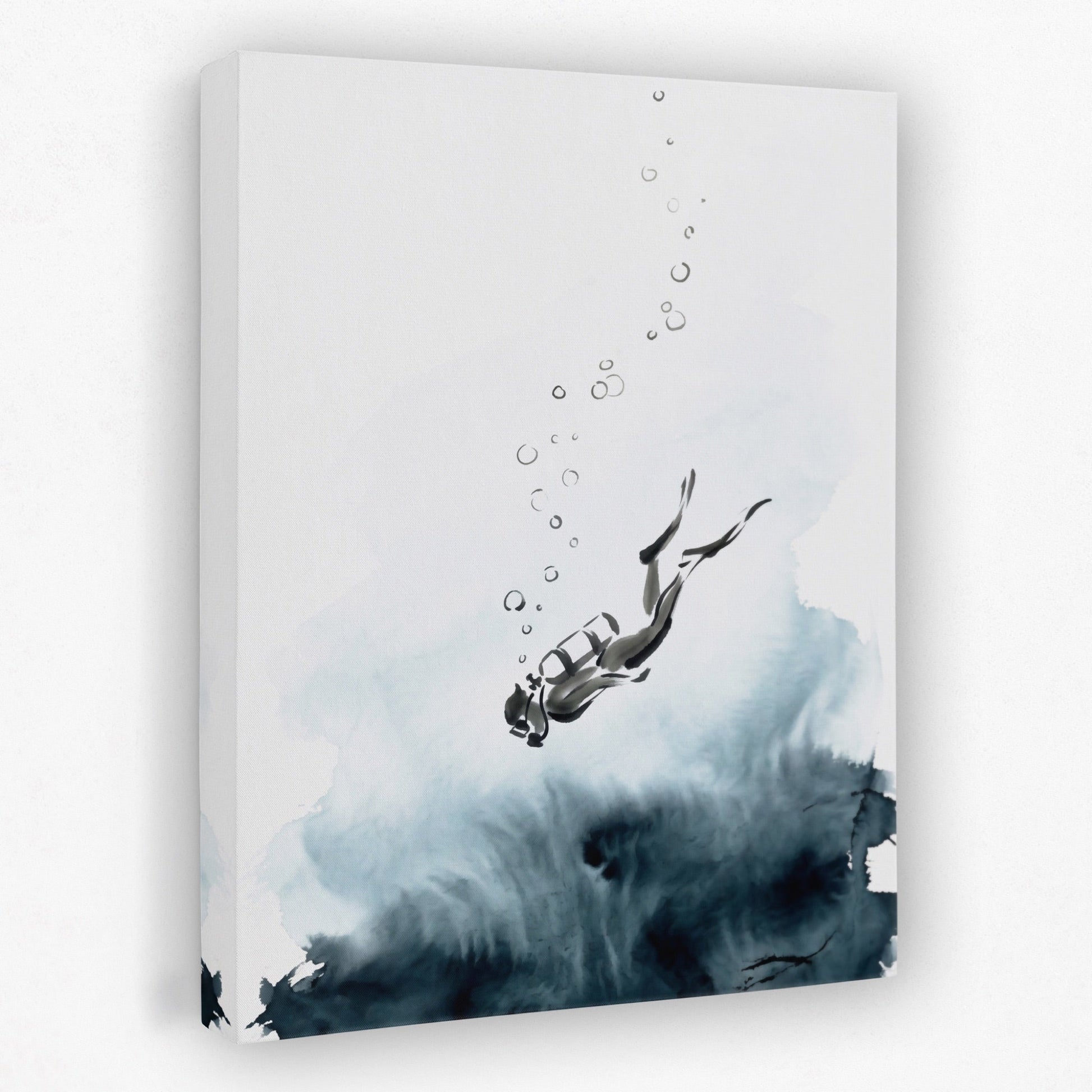 Diver Descending Abyss