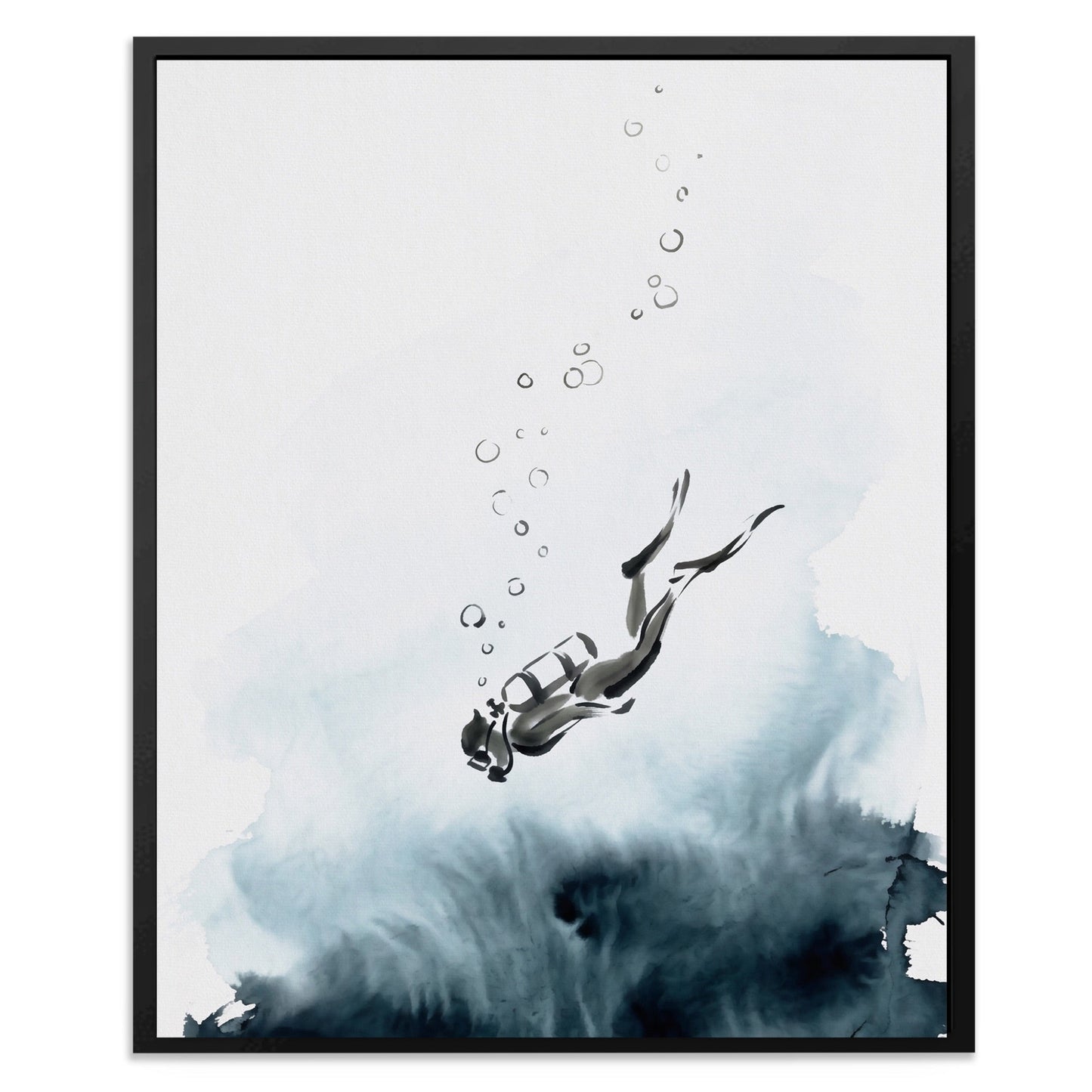 Diver Descending Abyss