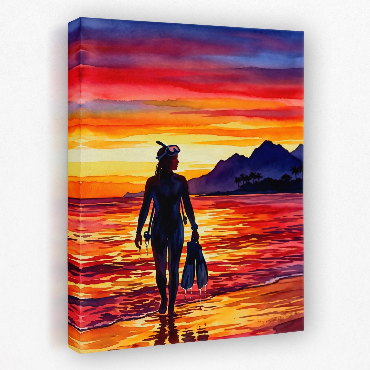 Diver Golden Sunset