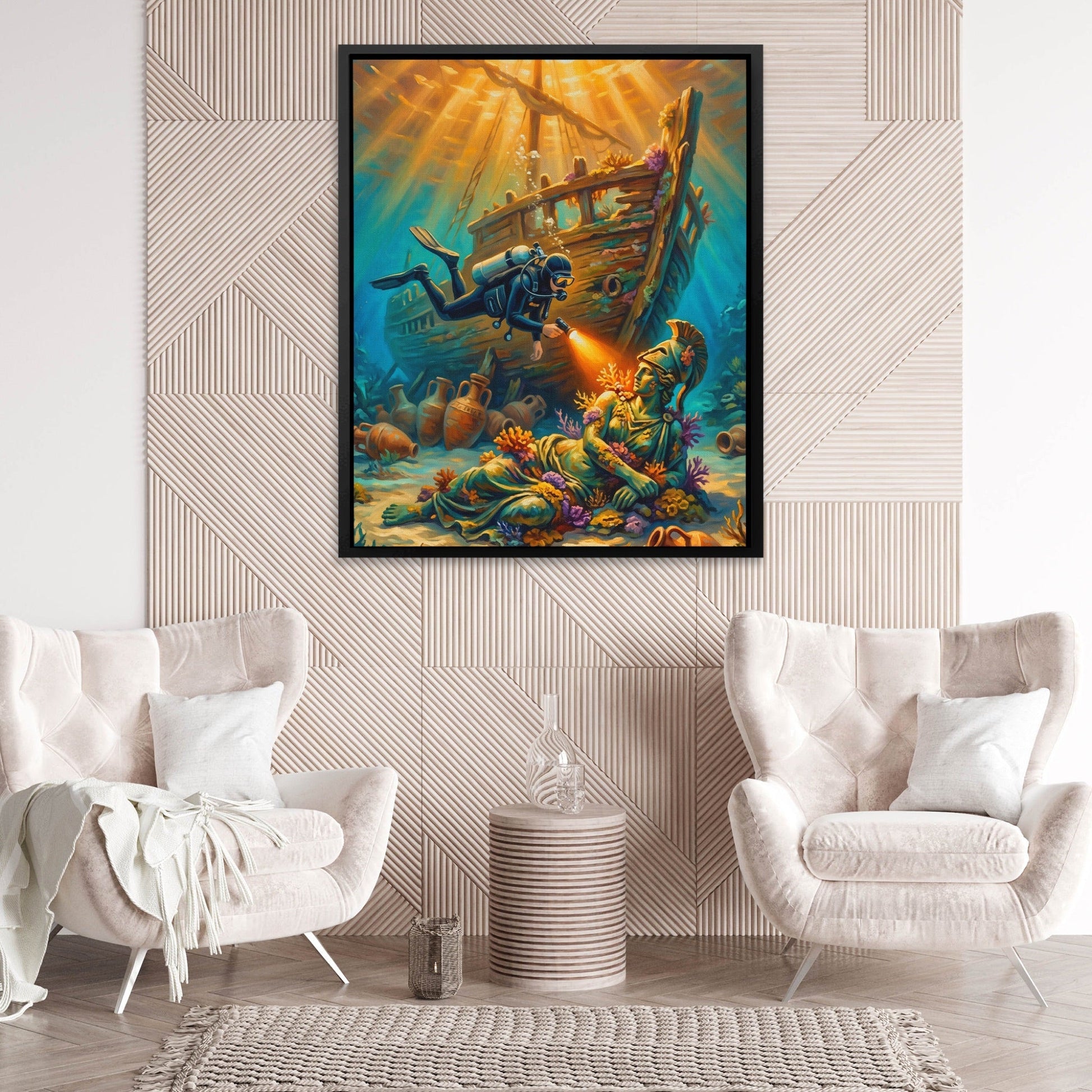 Diver Sunken Wreck