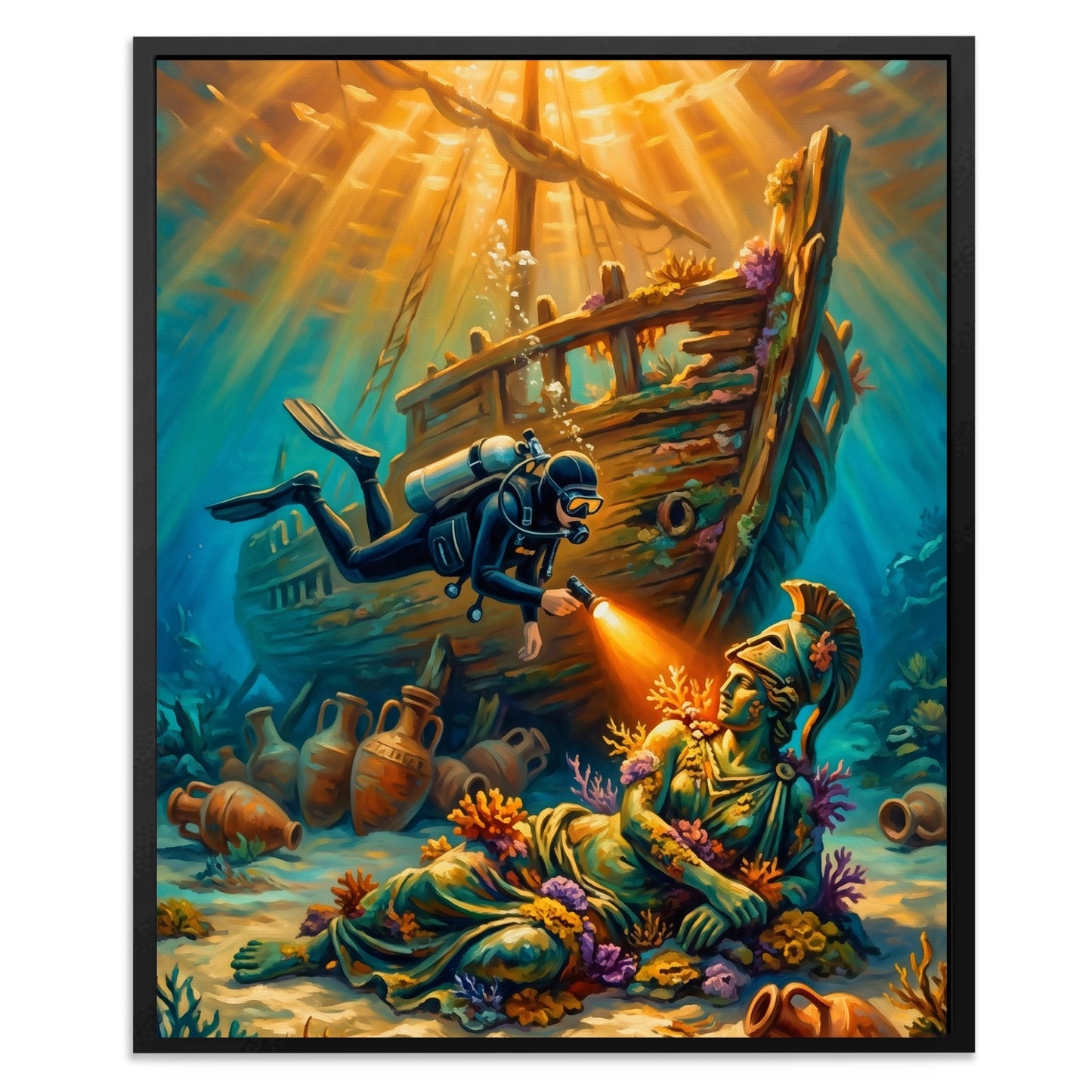 Diver Sunken Wreck