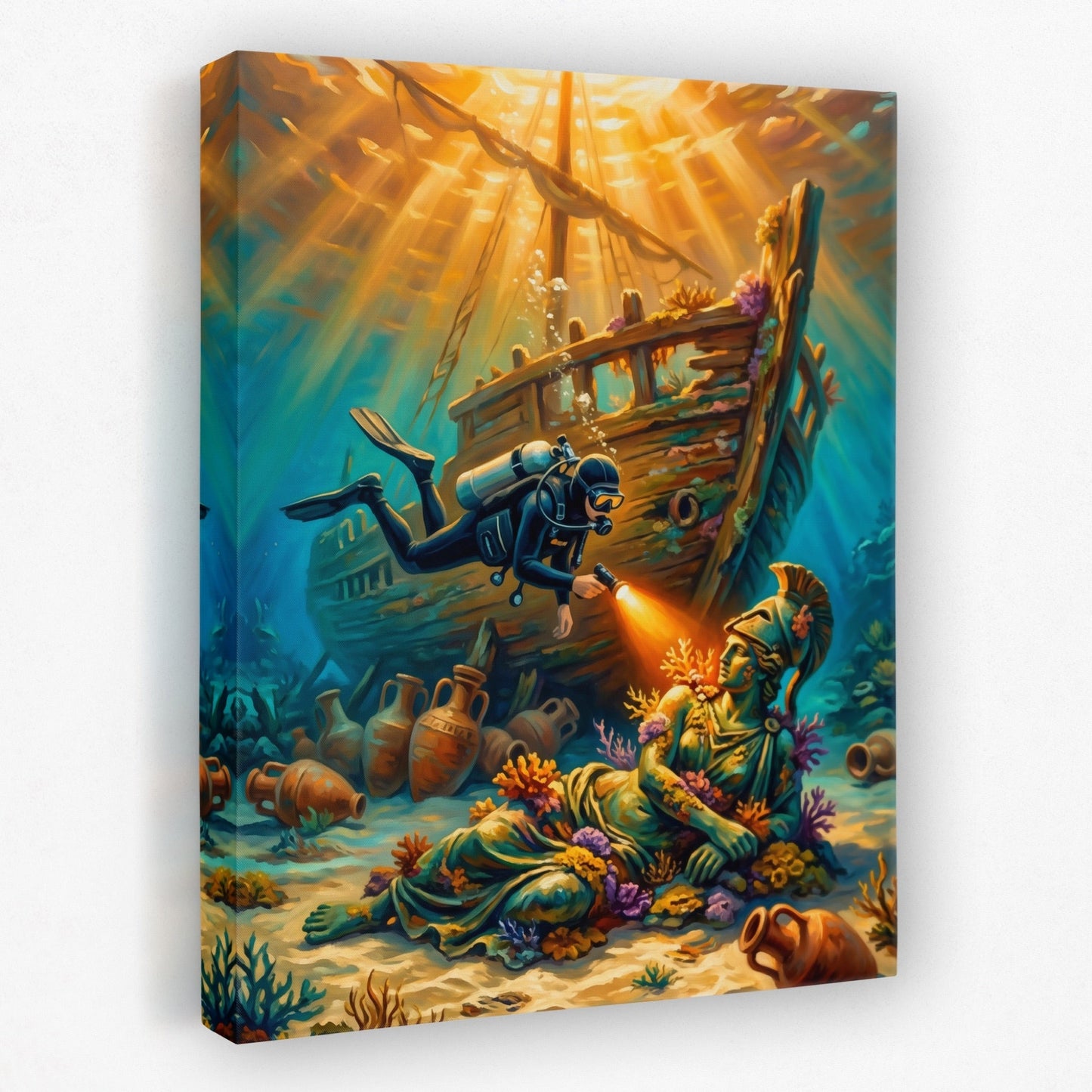 Diver Sunken Wreck