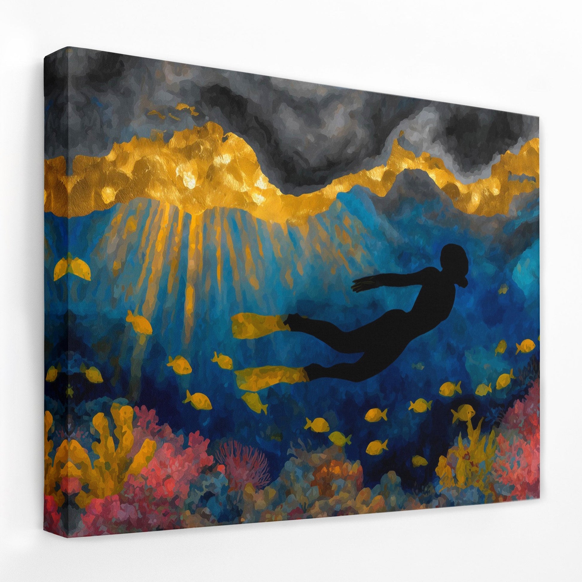 Divers Golden Reef - Luxury Wall Art