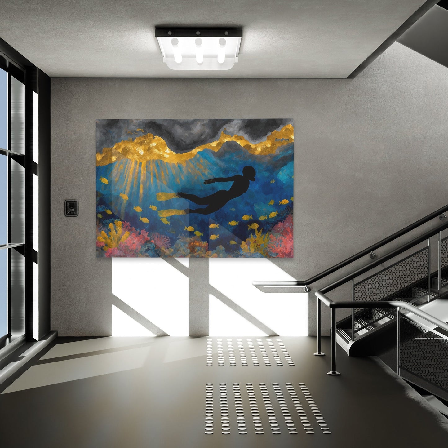 Divers Golden Reef - Luxury Wall Art