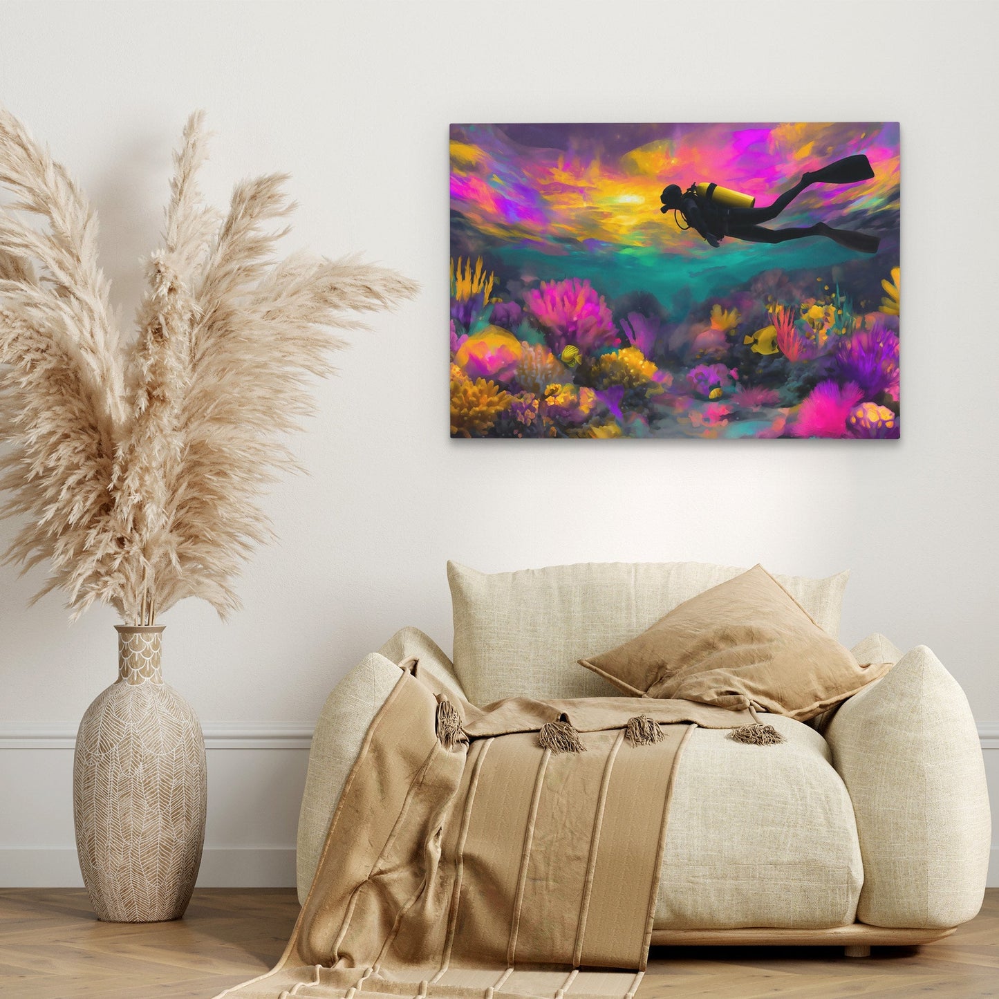 Divers Neon Depths - Luxury Wall Art