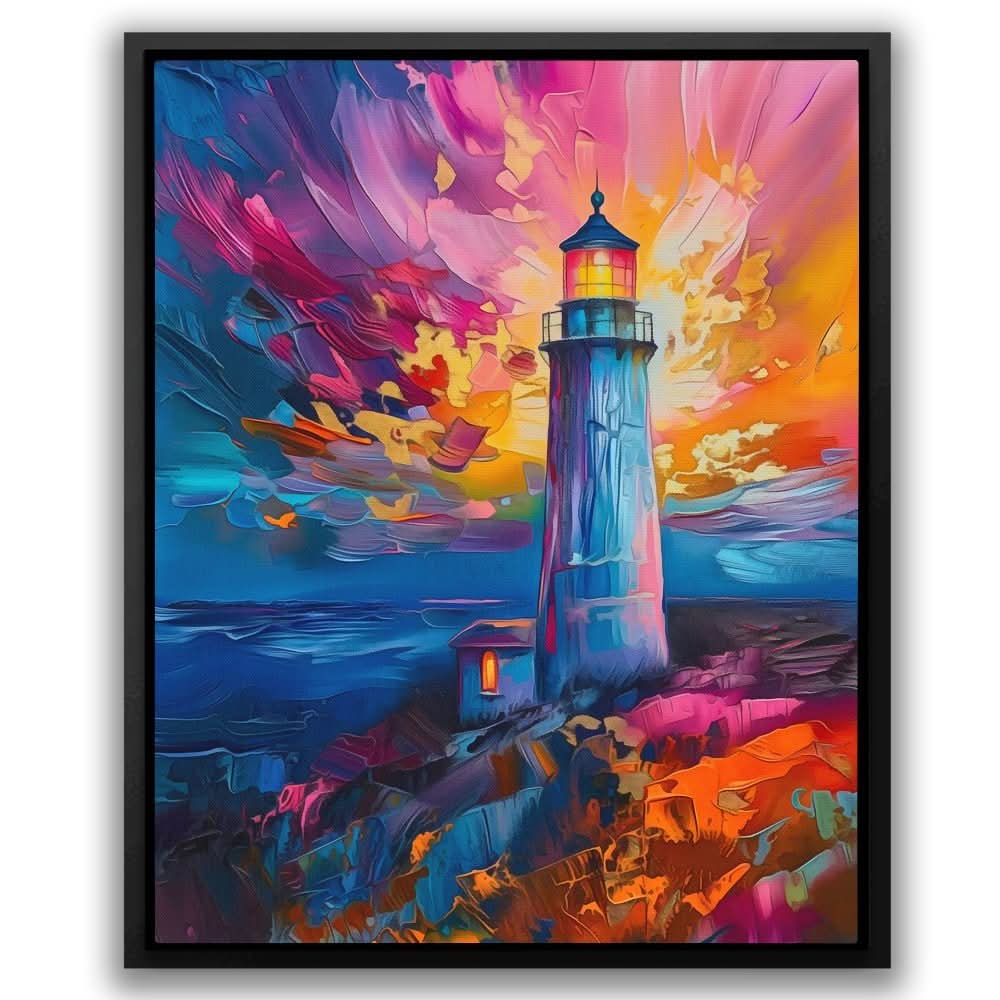 Divine Lighthouse - Blue Coastal Canvas Print