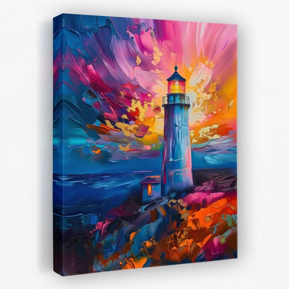 Divine Lighthouse - Beach House Canvas Wall Art