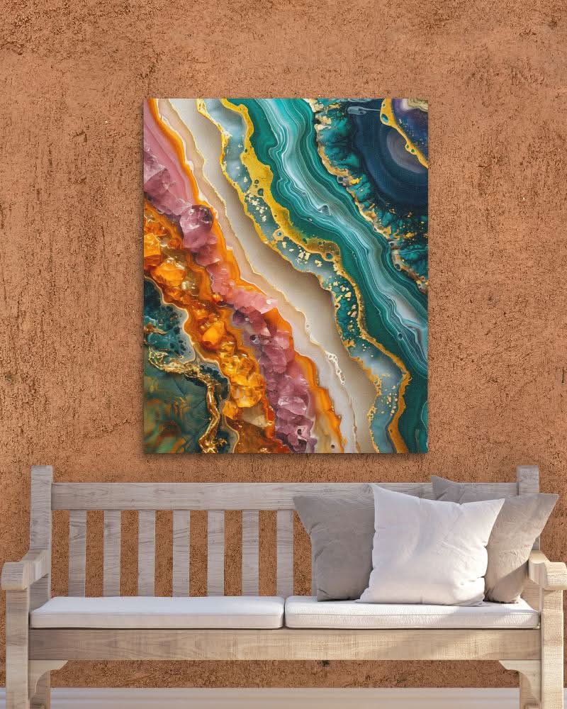 Divine Minerals - Colorful Geode Canvas Print