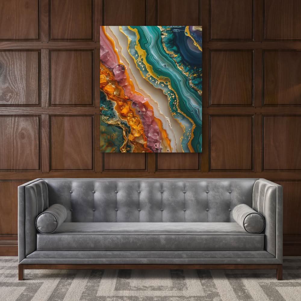 Divine Minerals - Abstract Wall Art in Black Frame