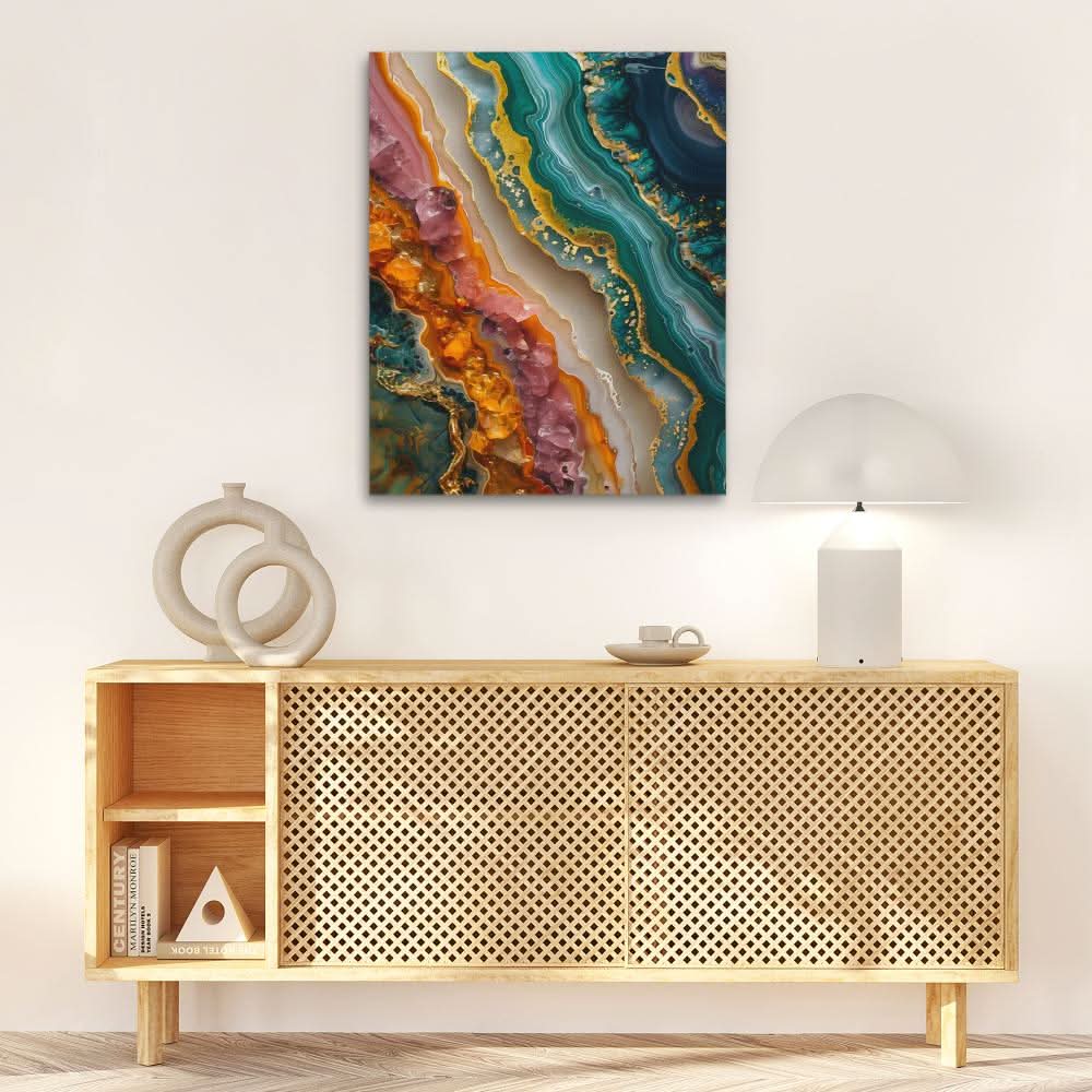 Divine Minerals - Contemporary Gold Canvas Wall Art