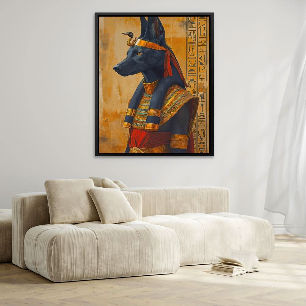 Divine Protector - Canine Wall Art in Black Frame