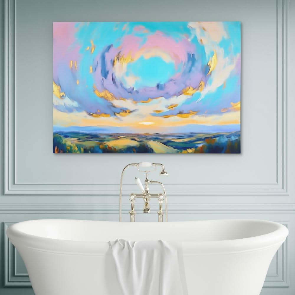 Divine Skies - Surrealism Blue Canvas Wall Art