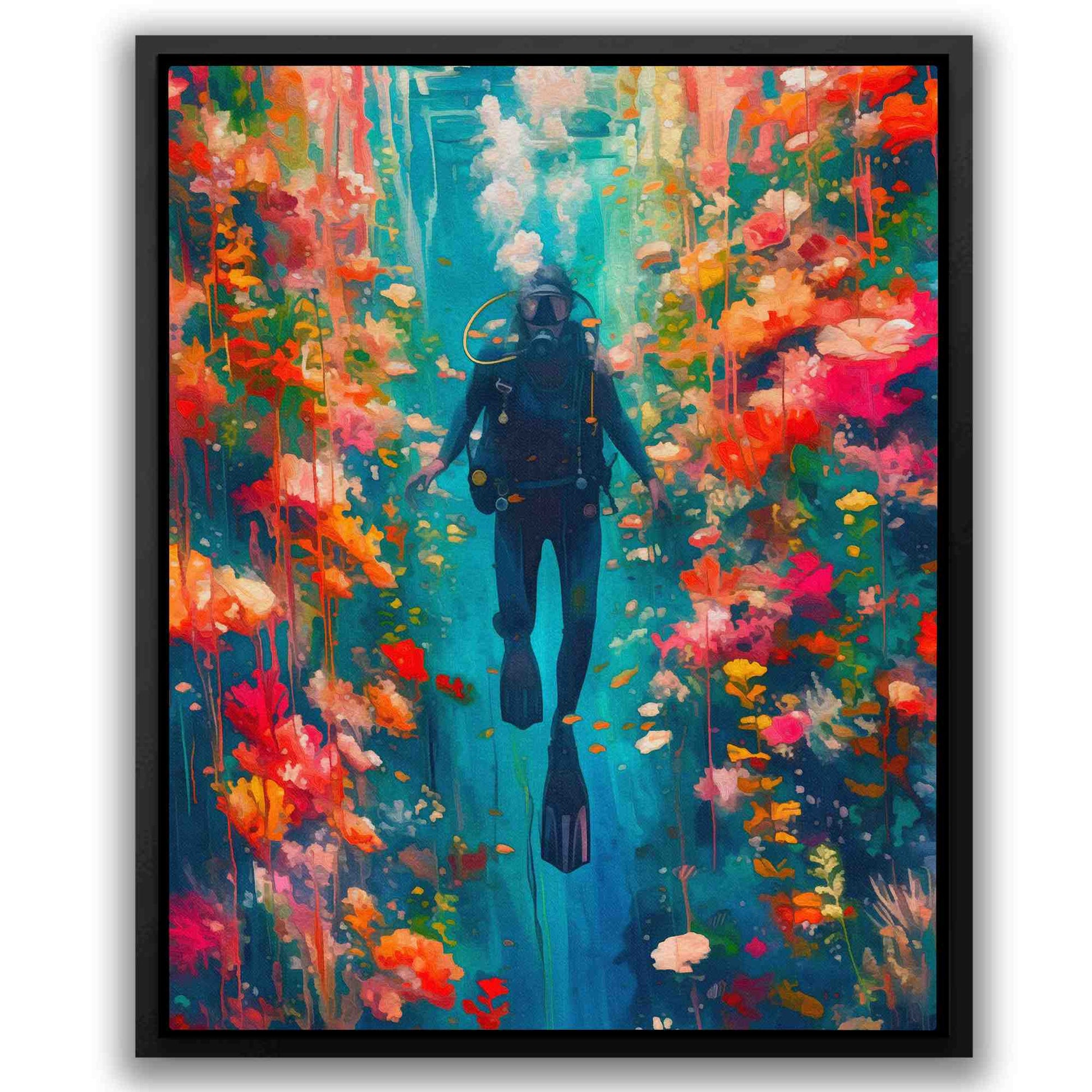 Diving in Life - Colorful Oceanic Canvas Print