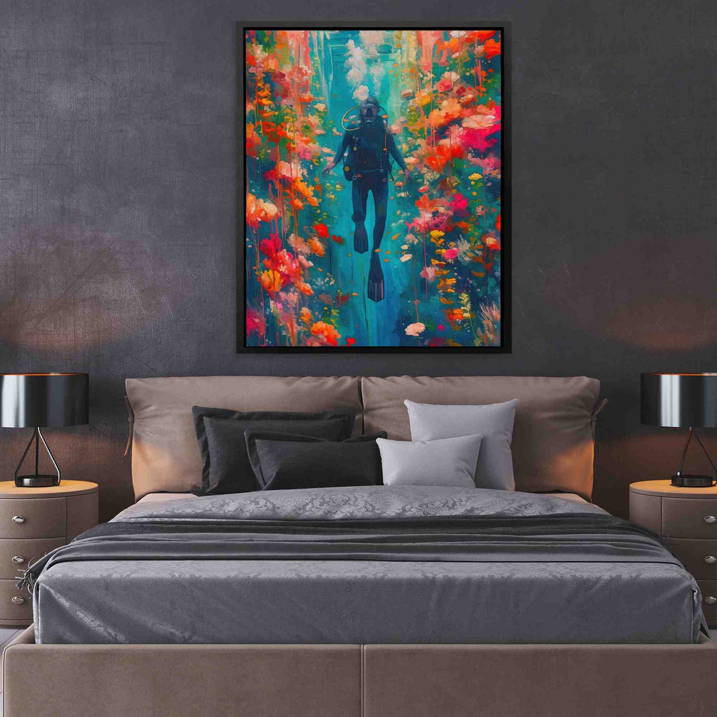 Diving in Life - Large Maximalist Canvas Print