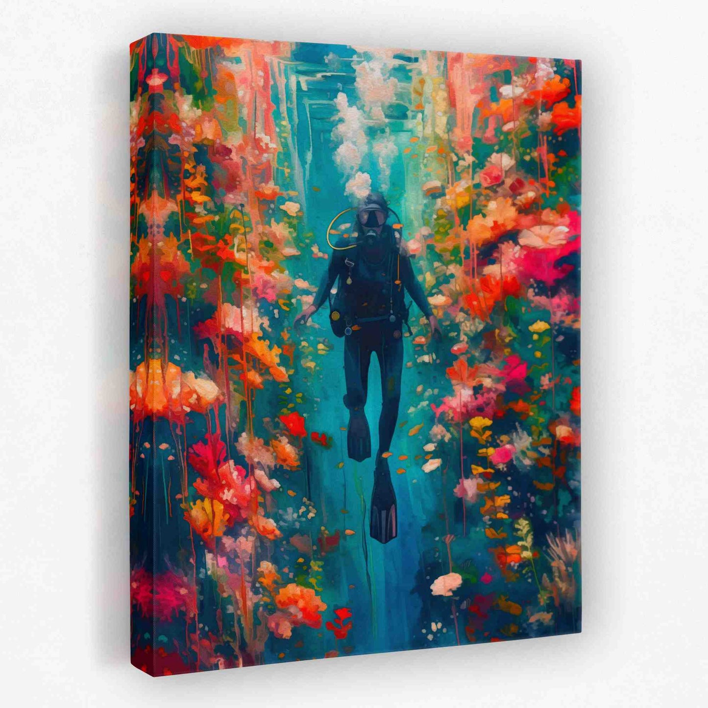 Diving in Life - Diving Canvas Wall Art