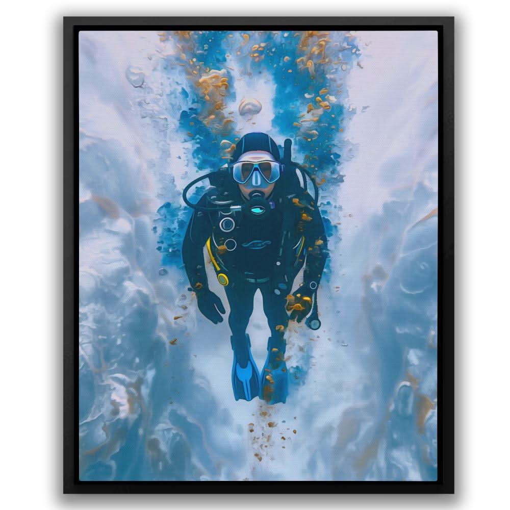 Diving into Eternity - Blue Diving Canvas Print