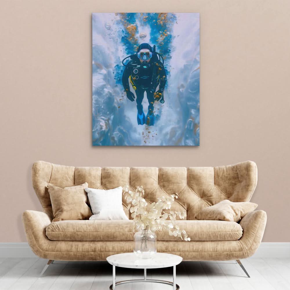 Diving into Eternity - Oversized Adventure Canvas Wall Art