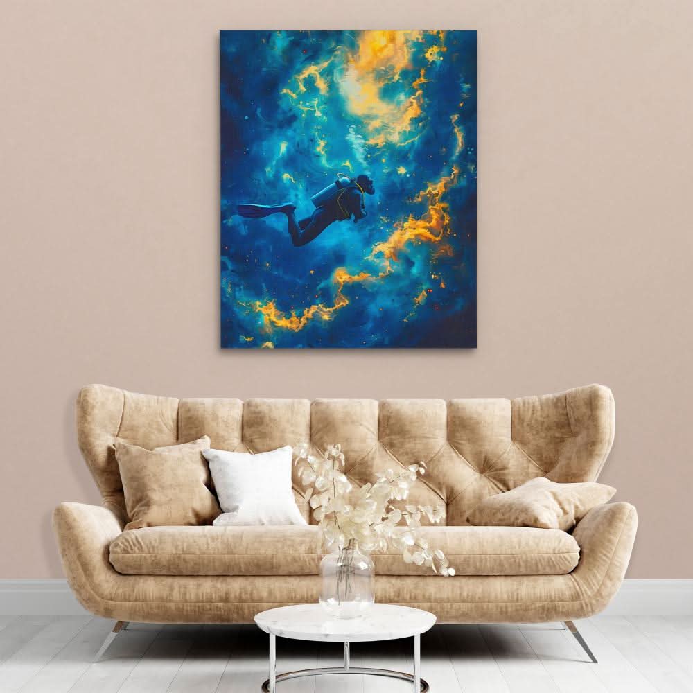 Diving into the Abyss - Large Modern Canvas Print