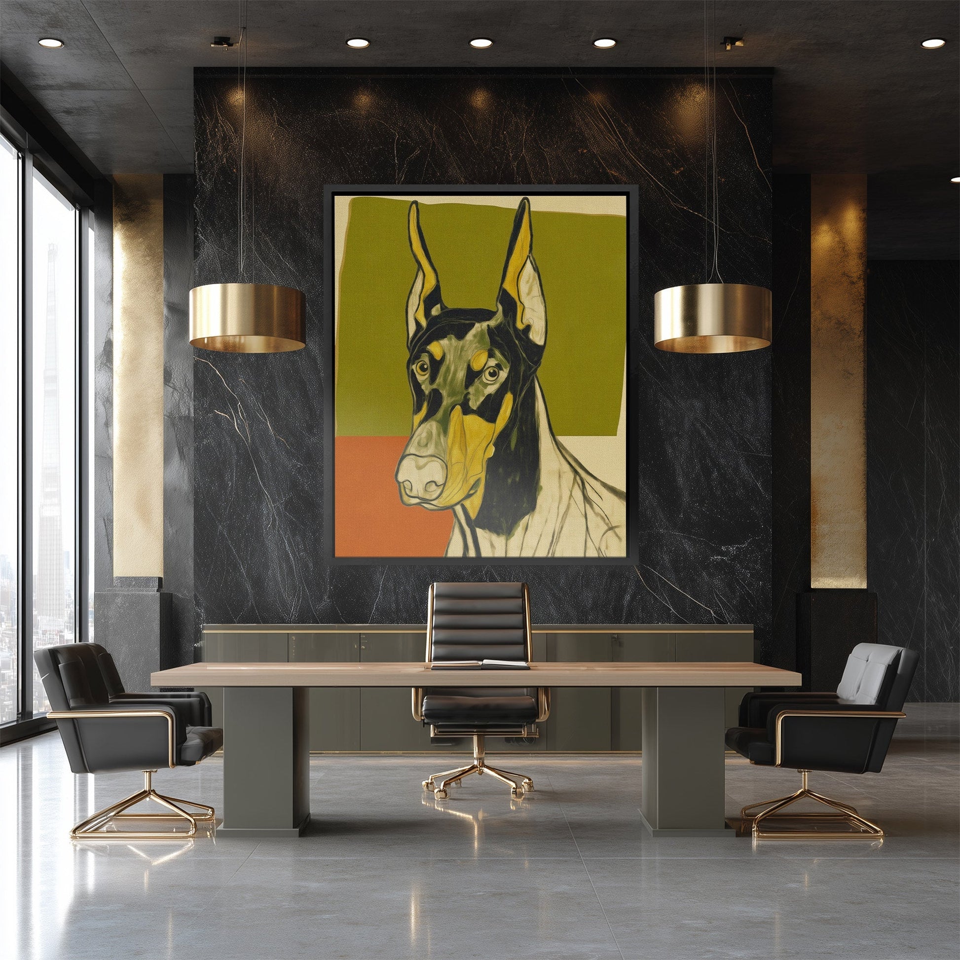 Doberman Autumn Watch - Luxury Wall Art