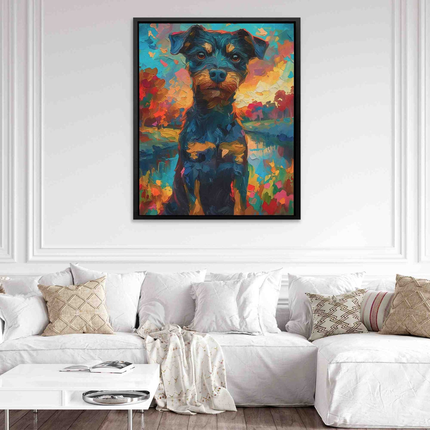 Dog in the Park - Large Maximalist Canvas Print