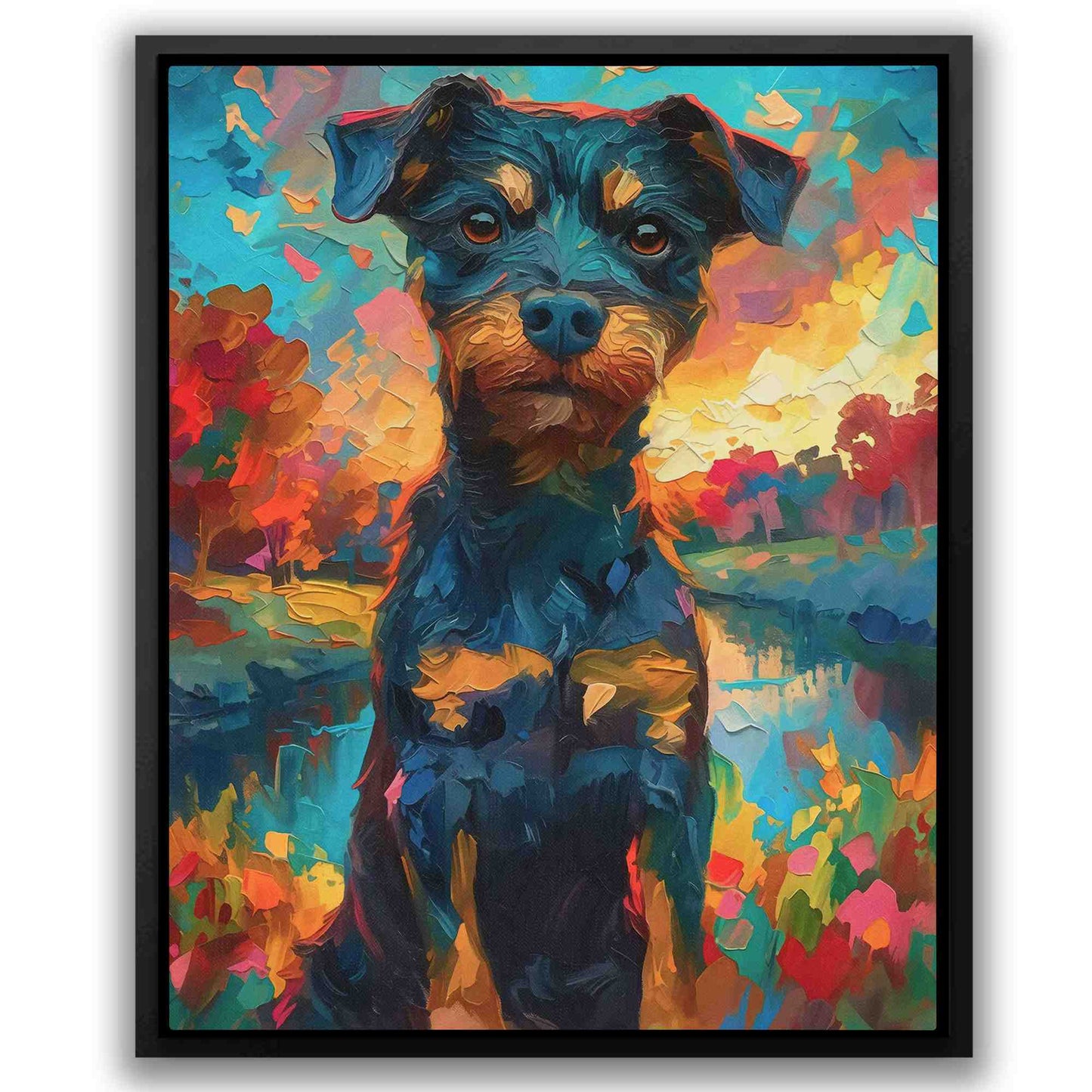 Dog in the Park - Colorful Dog Canvas Print