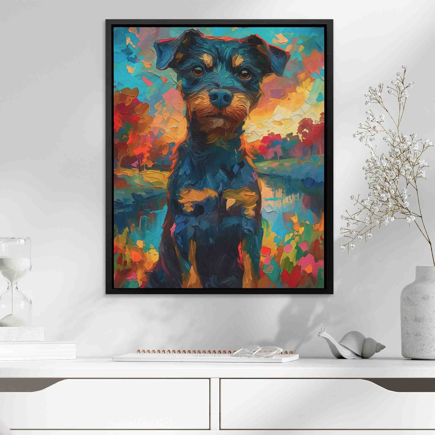 Dog in the Park - Colorful Wall Art