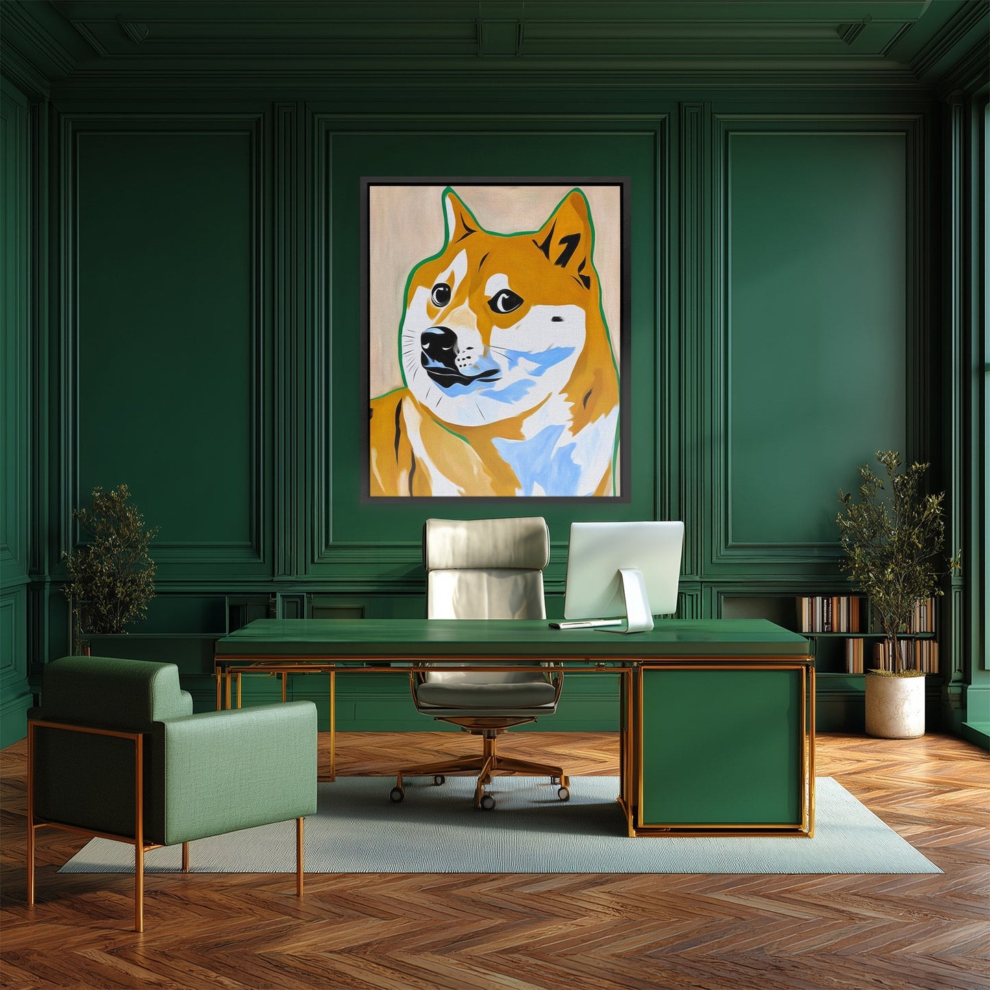 Doge Digital Dawn - Luxury Wall Art