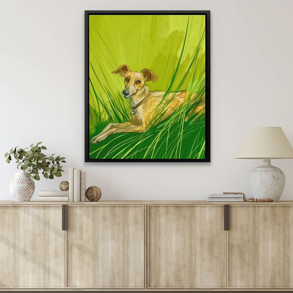 Doggy Doodle - Dog Wall Art in Black Frame