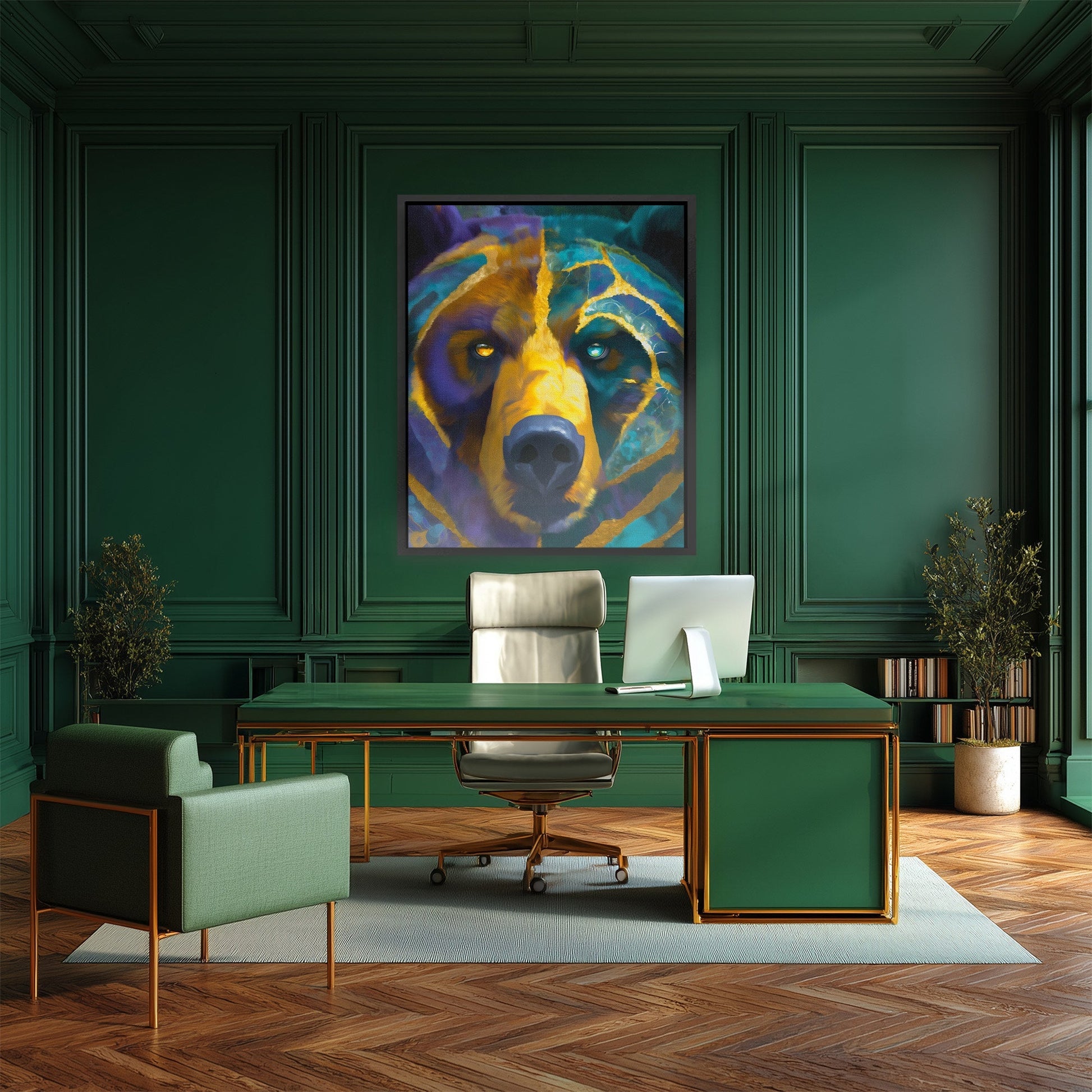 Dog's Teal Dreams - Luxury Wall Art