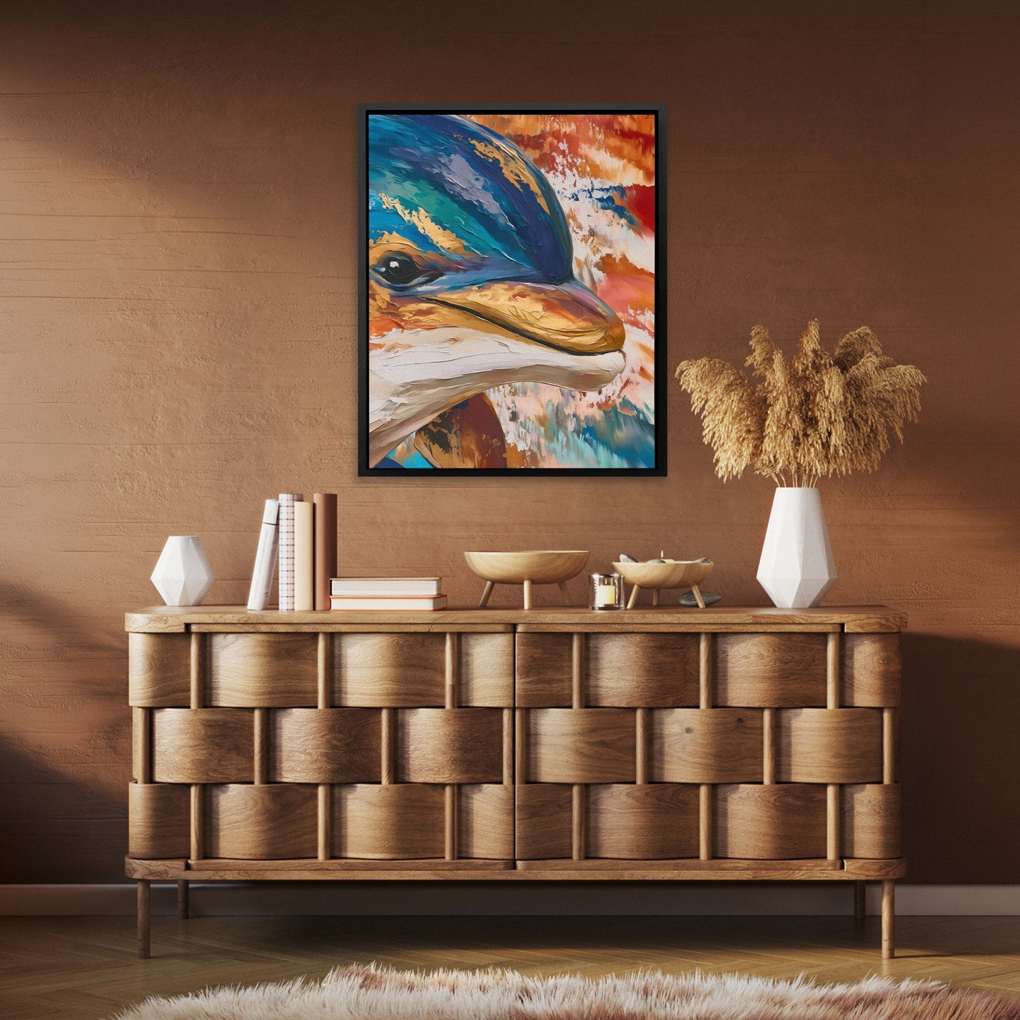 Dolphin Coral Dreams - Luxury Wall Art