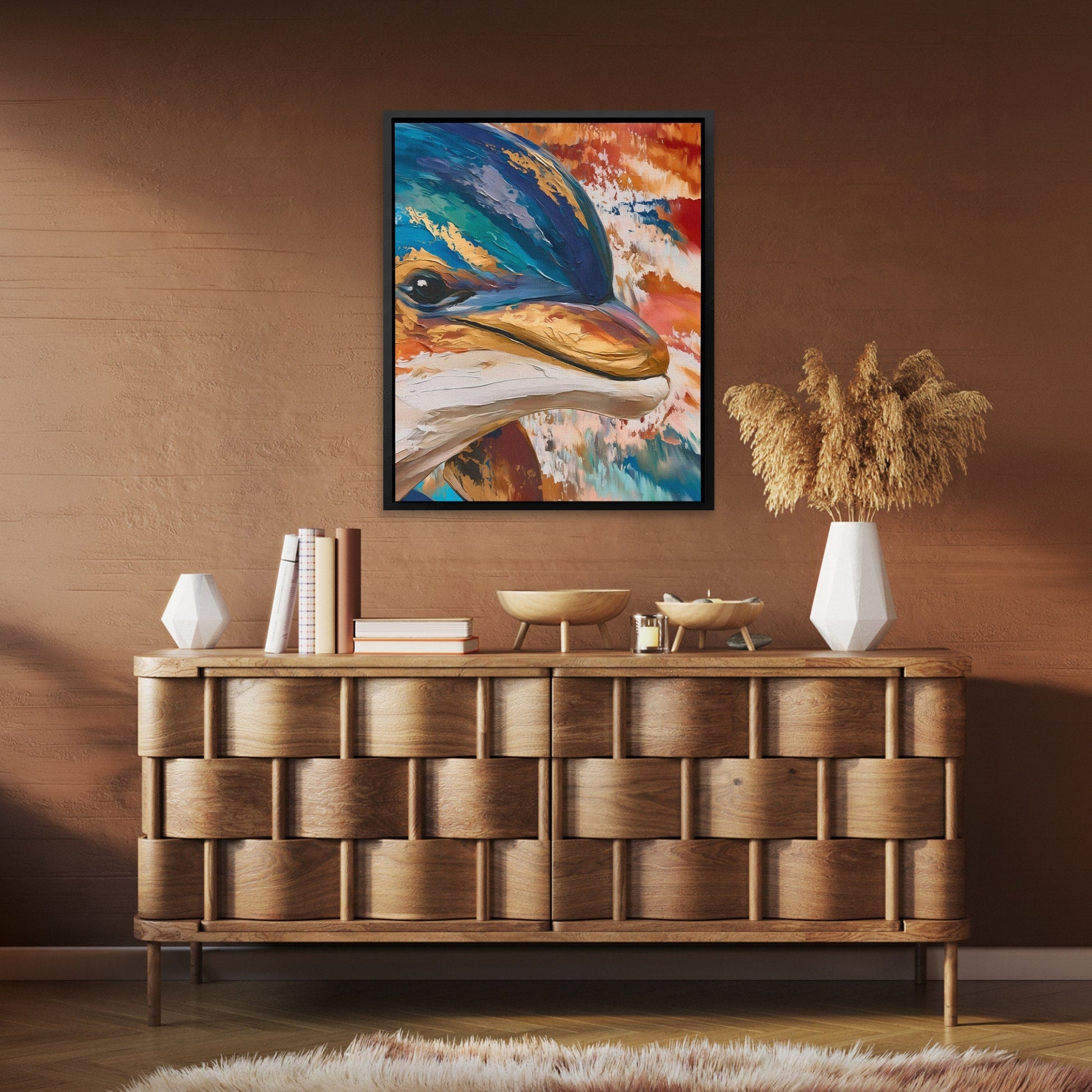 Dolphin Coral Dreams - Luxury Wall Art