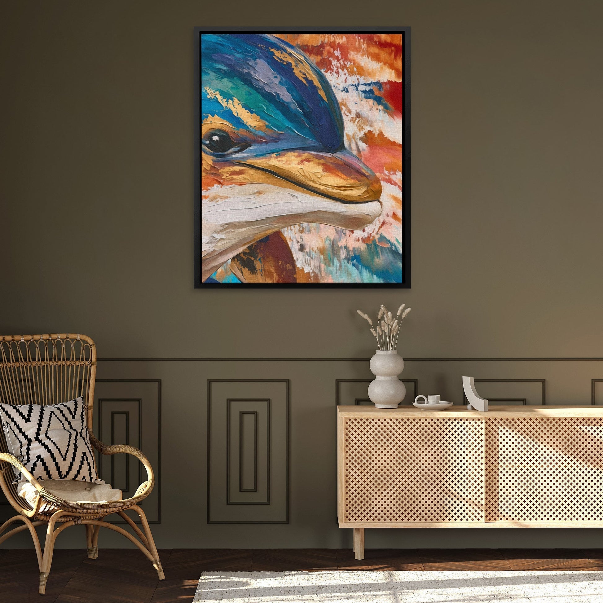 Dolphin Coral Dreams - Luxury Wall Art