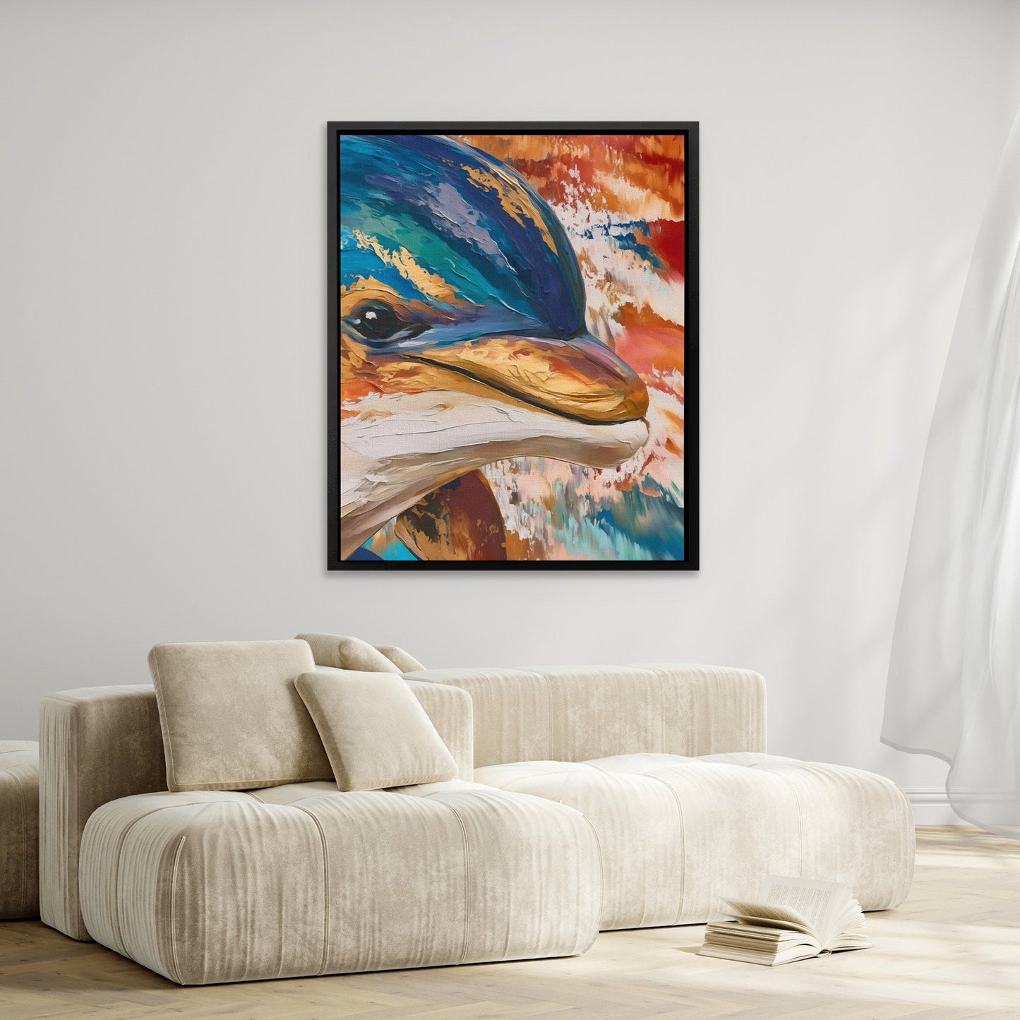 Dolphin Coral Dreams - Luxury Wall Art