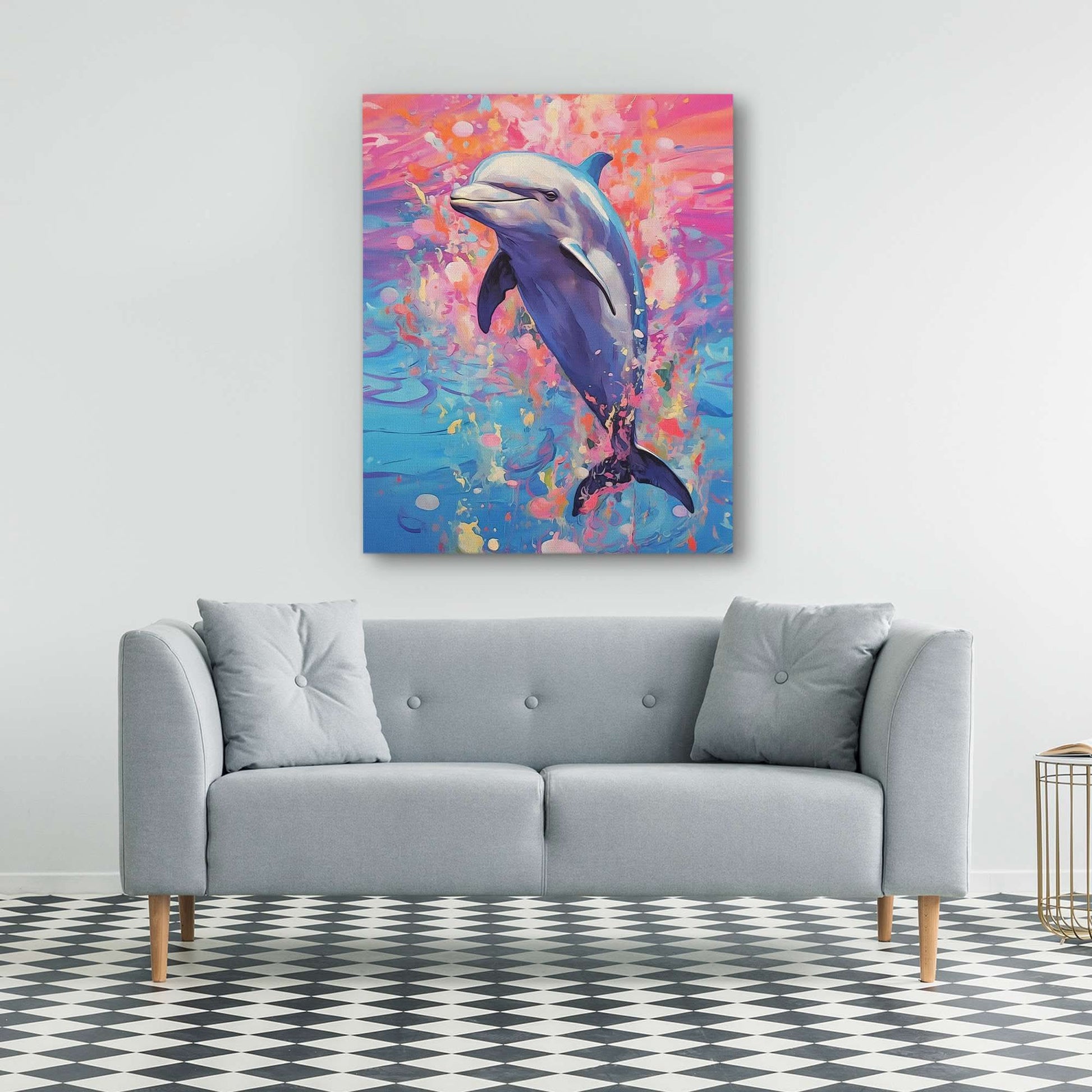 Dolphins Dance - Pop Art Wall Art Print