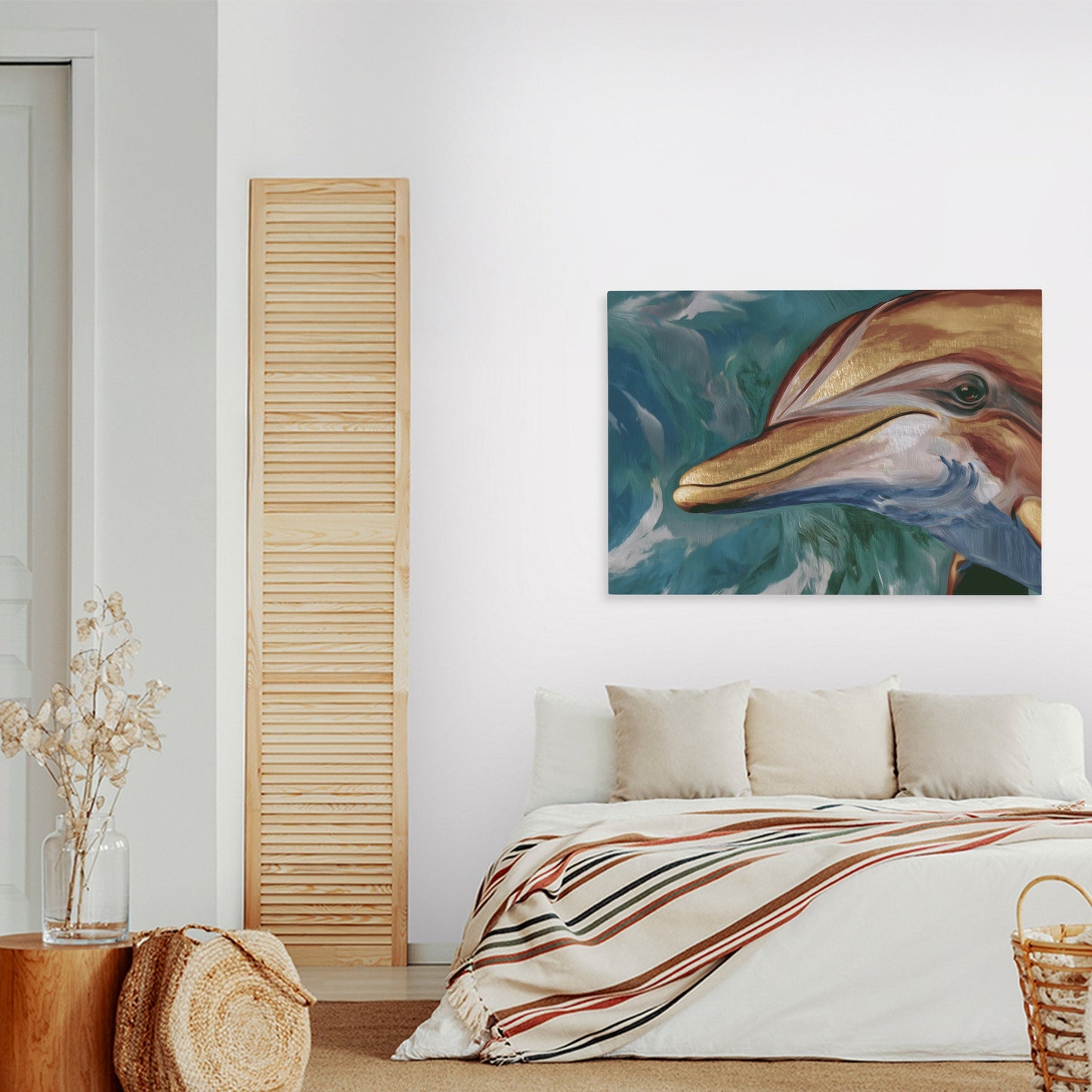 Dolphins Golden Tide - Luxury Wall Art