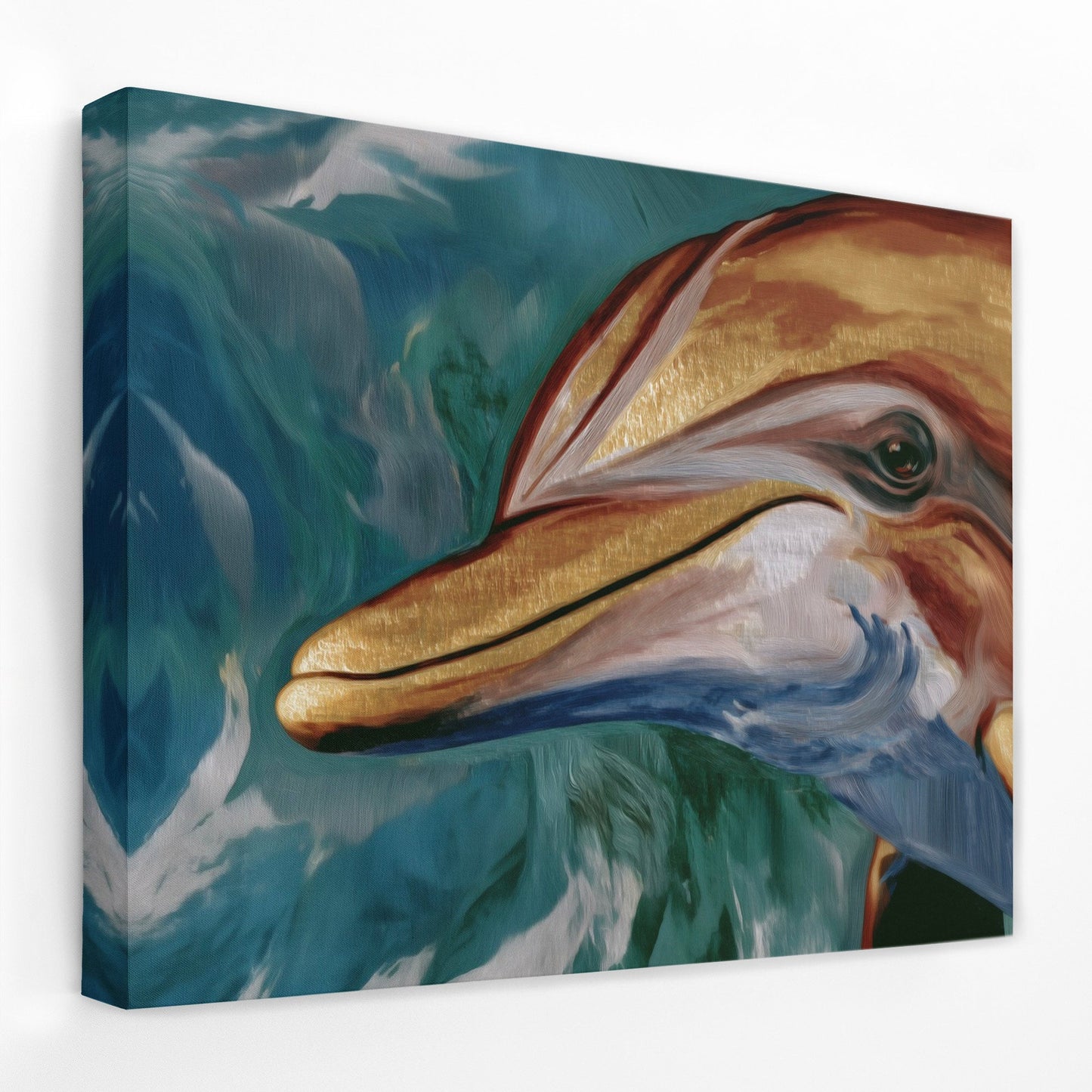 Dolphins Golden Tide - Luxury Wall Art