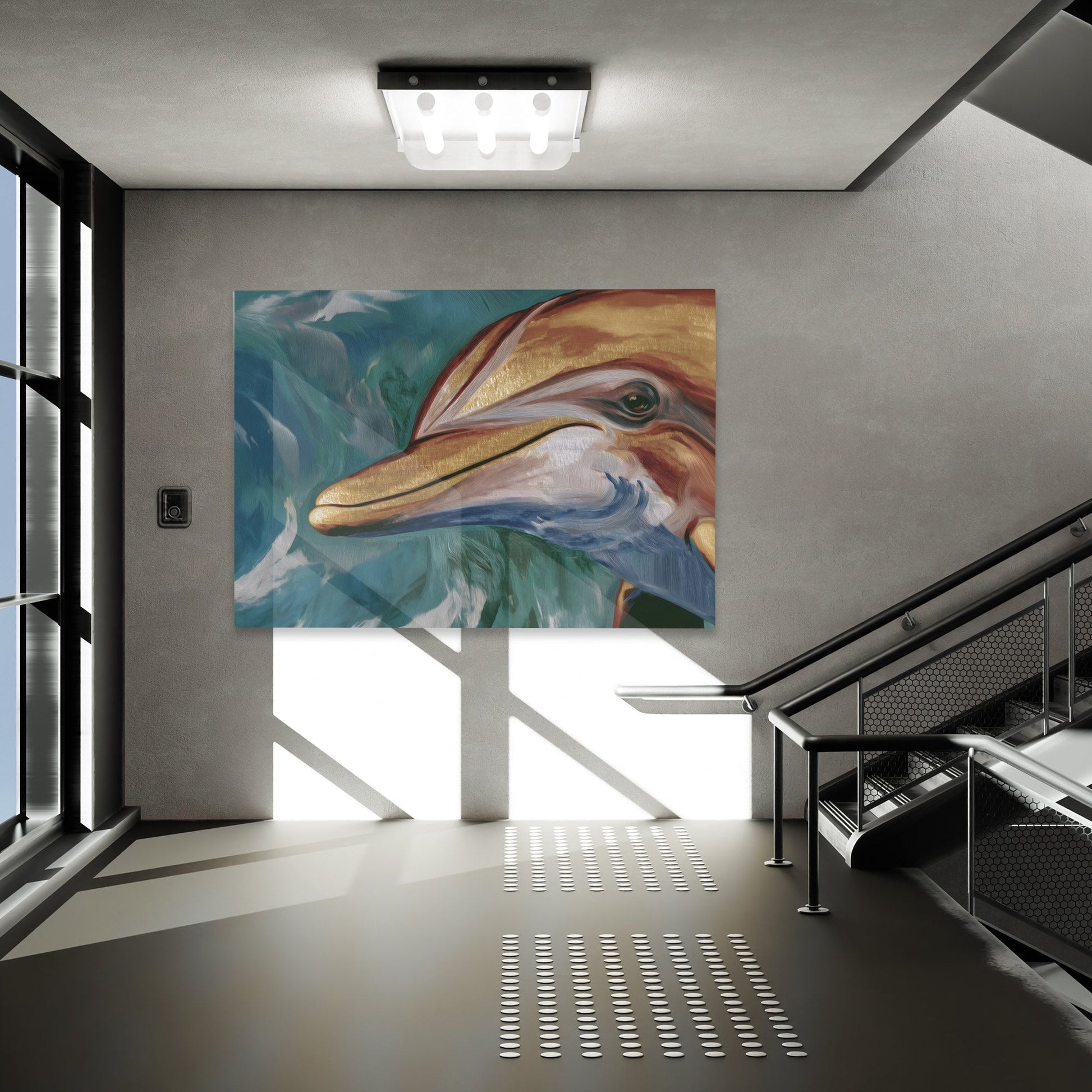 Dolphins Golden Tide - Luxury Wall Art