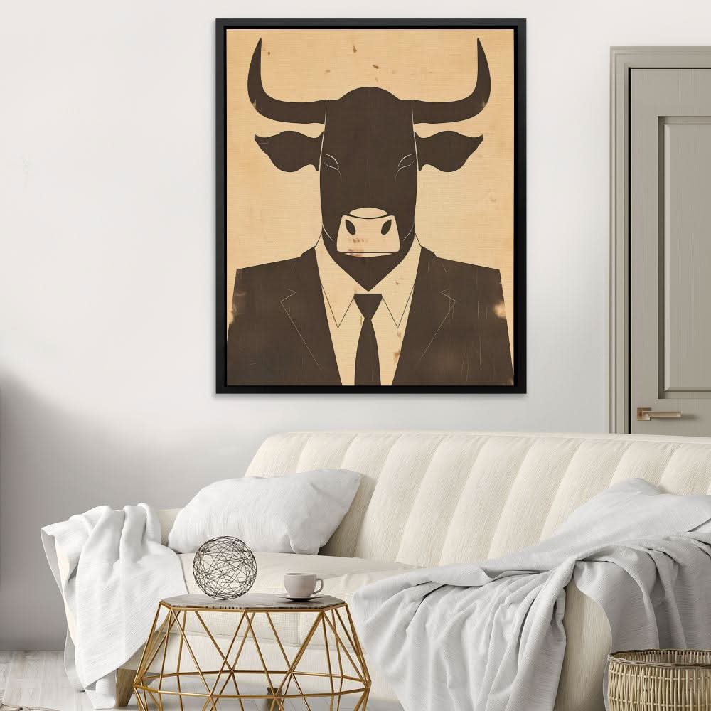 Double Agent - Contemporary Wall Art in Black Frame