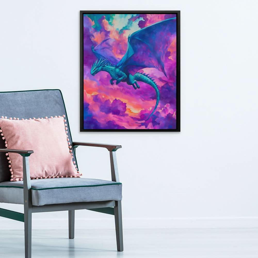 Dragon Among the Clouds - Large Fantasy Canvas Print