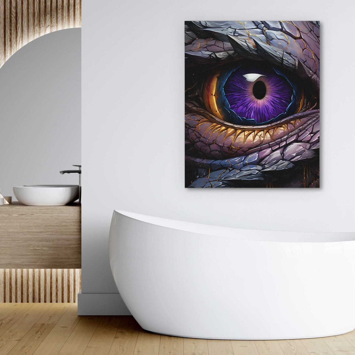 Dragon Eye - Fantasy Wall Art in Black Frame