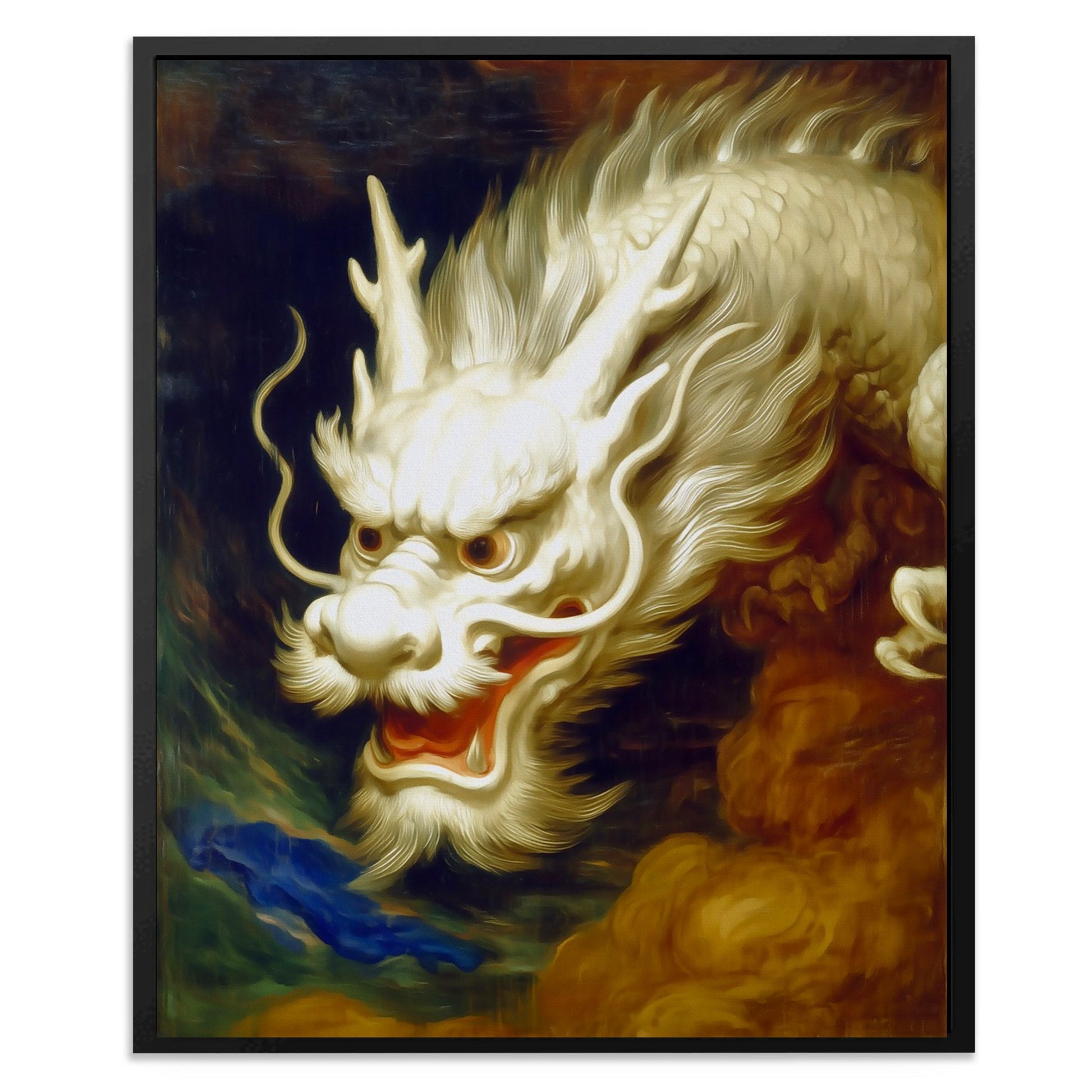 Dragon Golden Tempest - Luxury Wall Art
