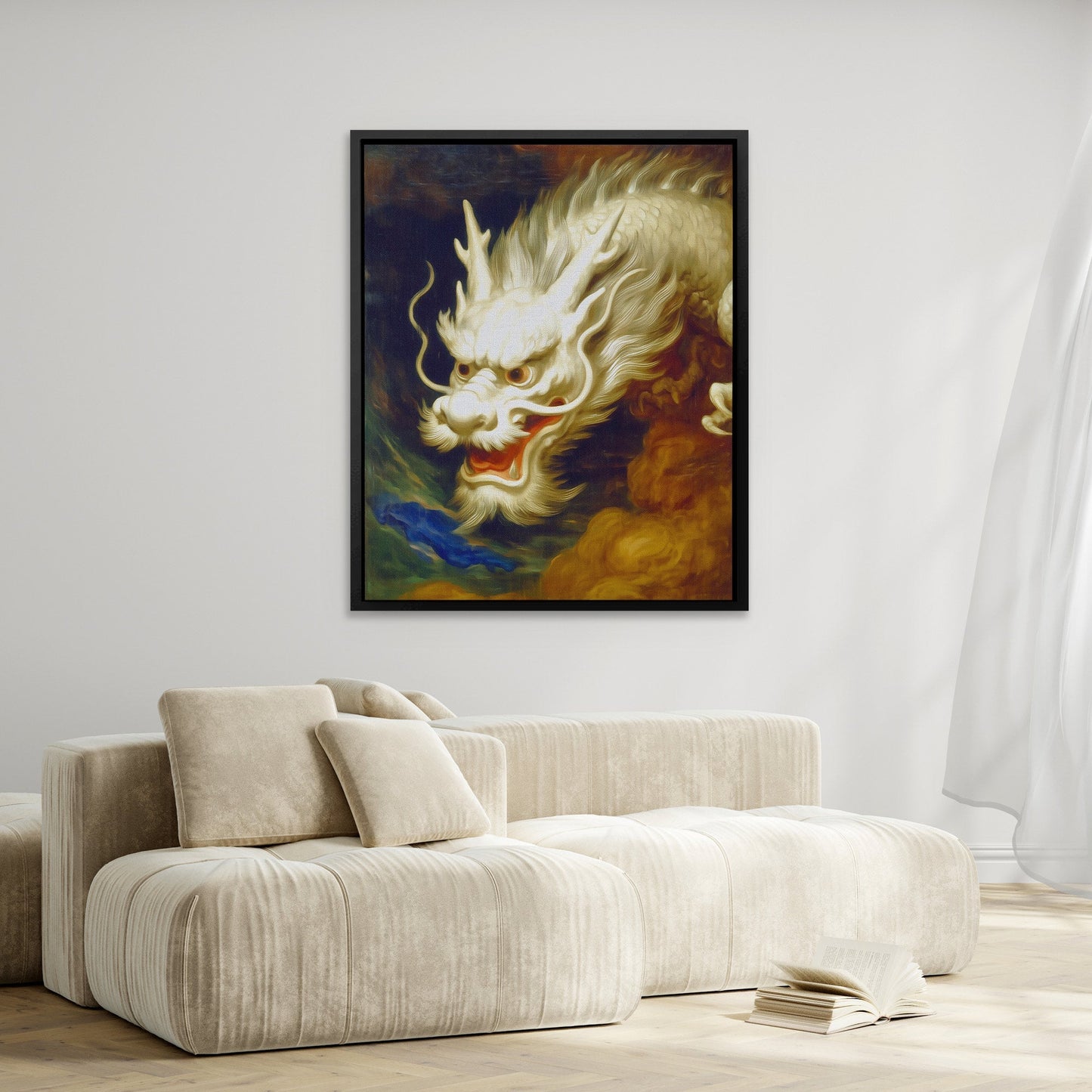 Dragon Golden Tempest - Luxury Wall Art